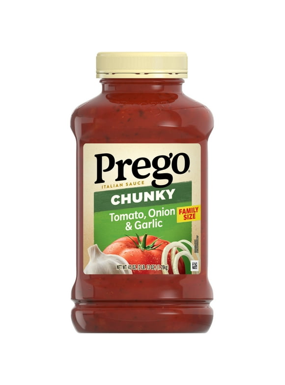 Prego Chunky Tomato with Garlic and Onion Spaghetti Sauce, 45 oz Jar