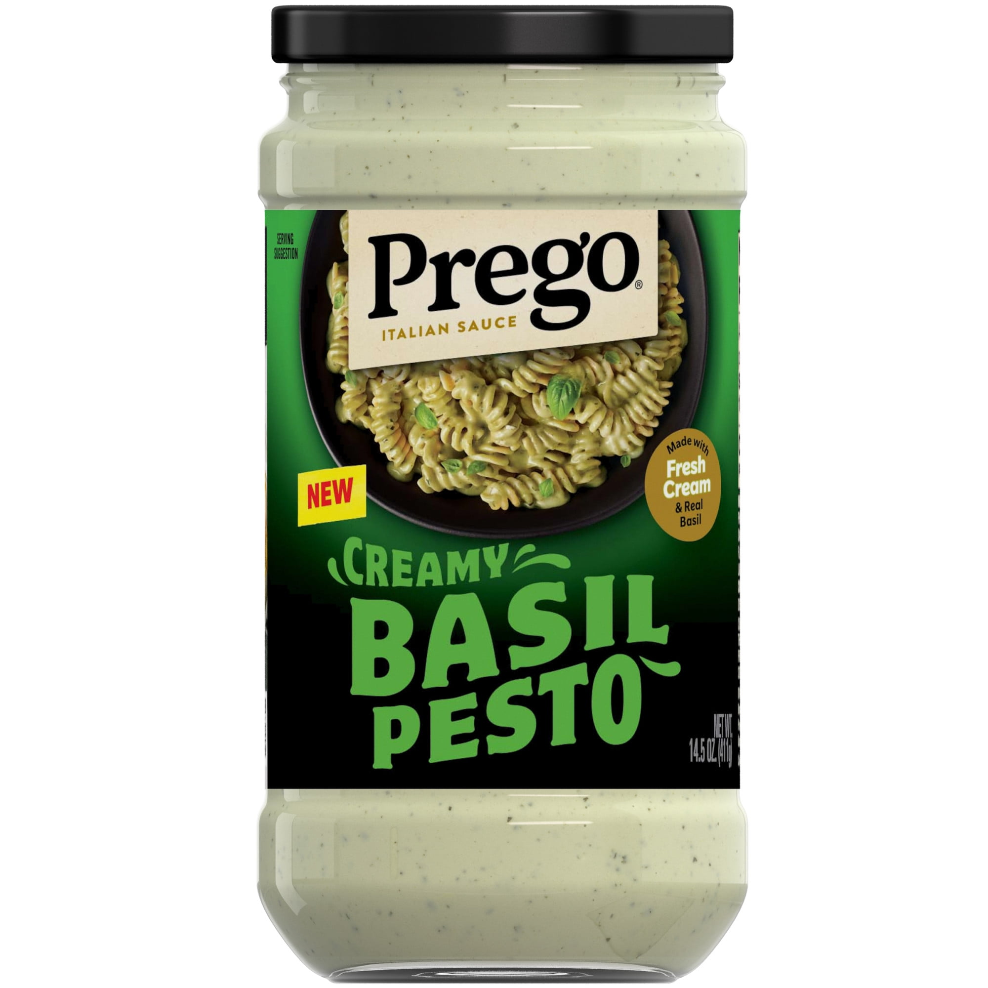 Prego Creamy Basil Pesto Pasta Sauce, 14.5 oz Jar
