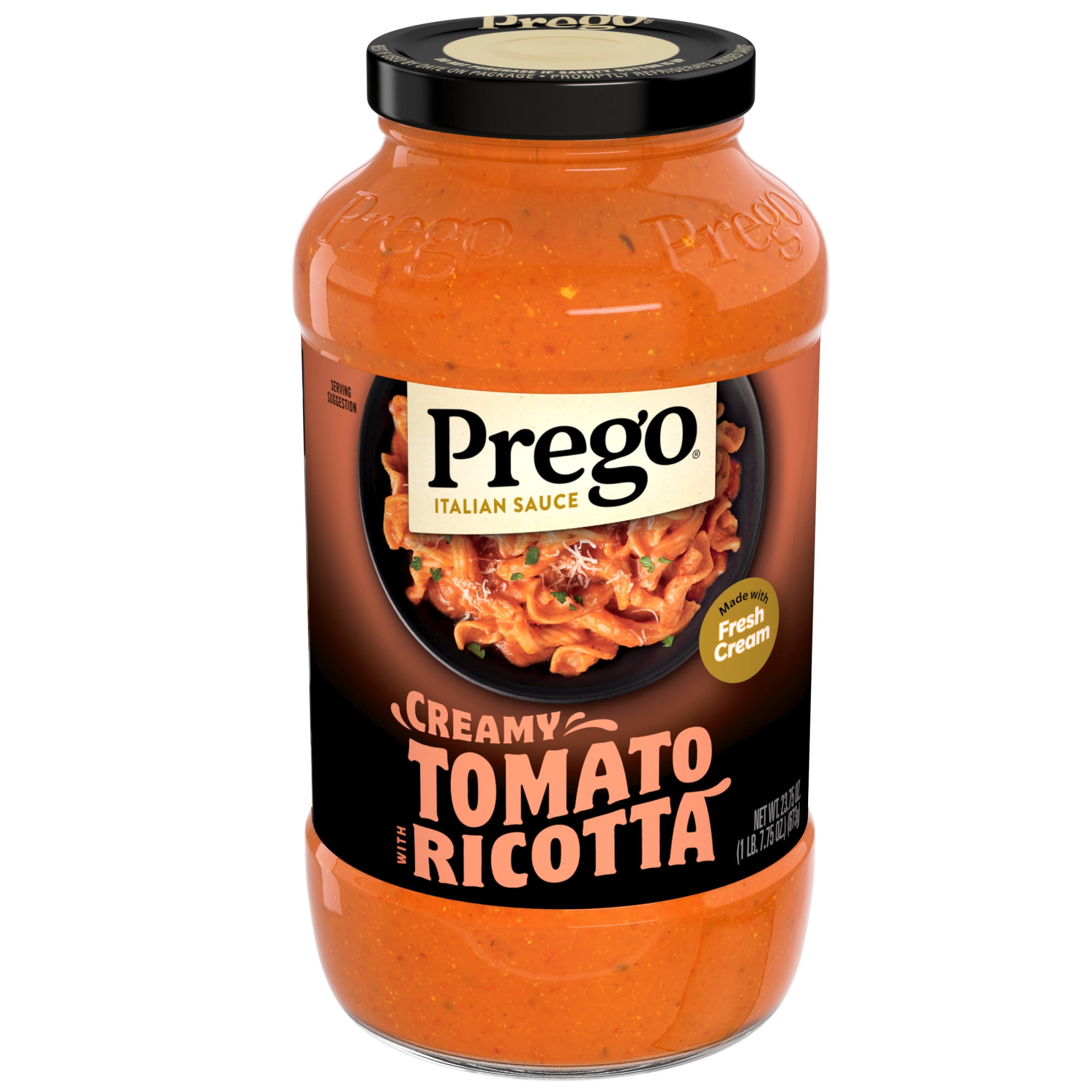 Prego Creamy Tomato Pasta Sauce with Ricotta Cheese, 23.75 oz Jar