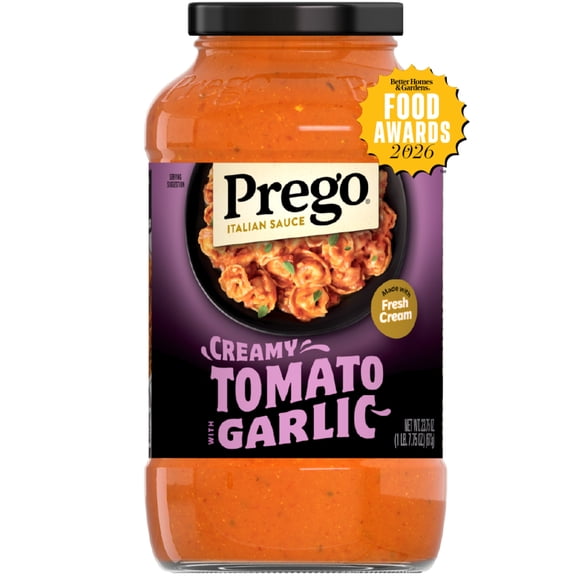 Prego Creamy Tomato Pasta Sauce with Garlic, 23.75 oz Jar