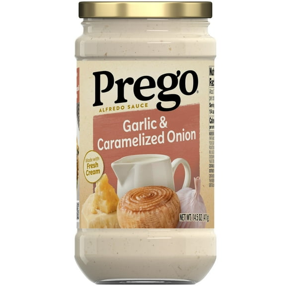 Prego Garlic and Caramelized Onion Alfredo Pasta Sauce, 14.5 oz Jar