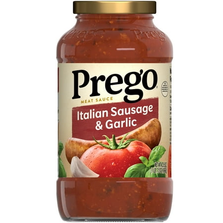 Prego Italian Sausage and Garlic Spaghetti Sauce, 23.5 oz Jar