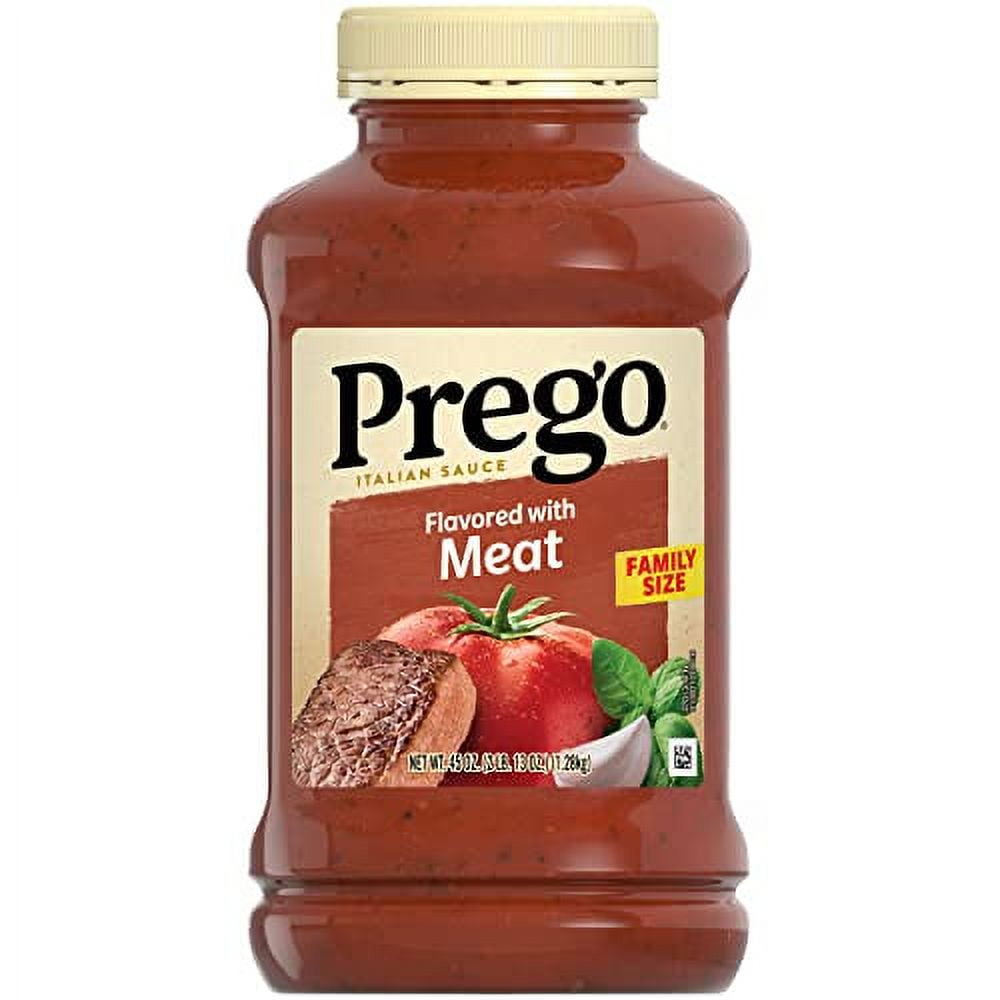 Prego Italian Tomato Pasta Sauce Flavored With Meat, 45 OZ Jar