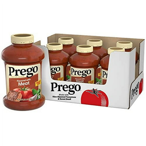 Prego Italian Tomato Pasta Sauce Flavored With Meat, 67 OZ Jar (Case of 6)
