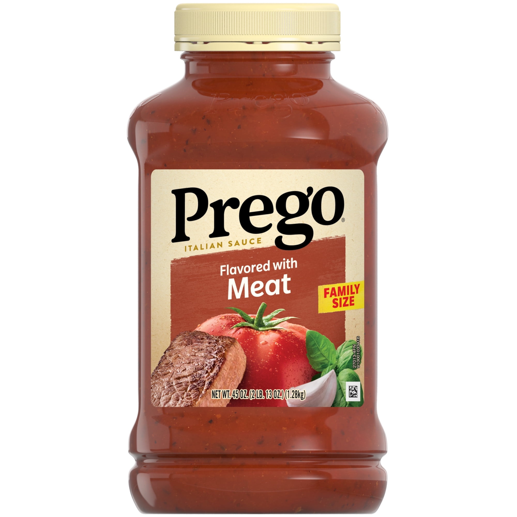 Prego Italian Tomato Spaghetti Sauce Flavored with Meat 45 oz Jar (Pack of 4)