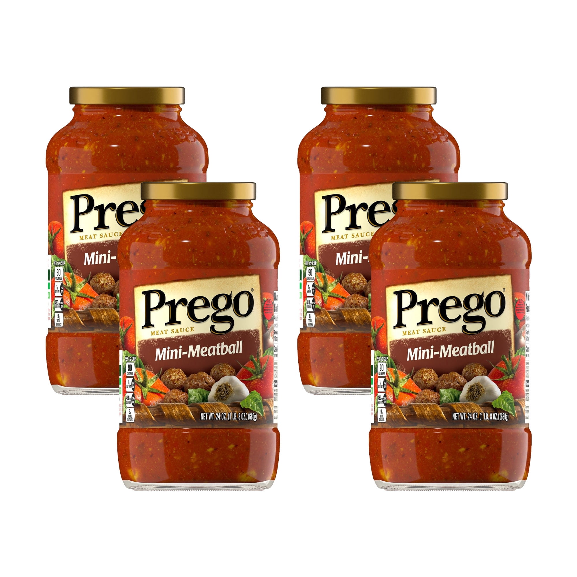 Prego Mini-Meatball Pasta Sauce, 24 oz (Pack of 4)