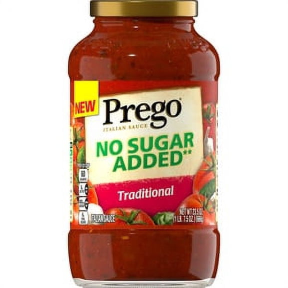 Prego Pasta Sauce, No Sugar Added Traditional (Pack of 8)