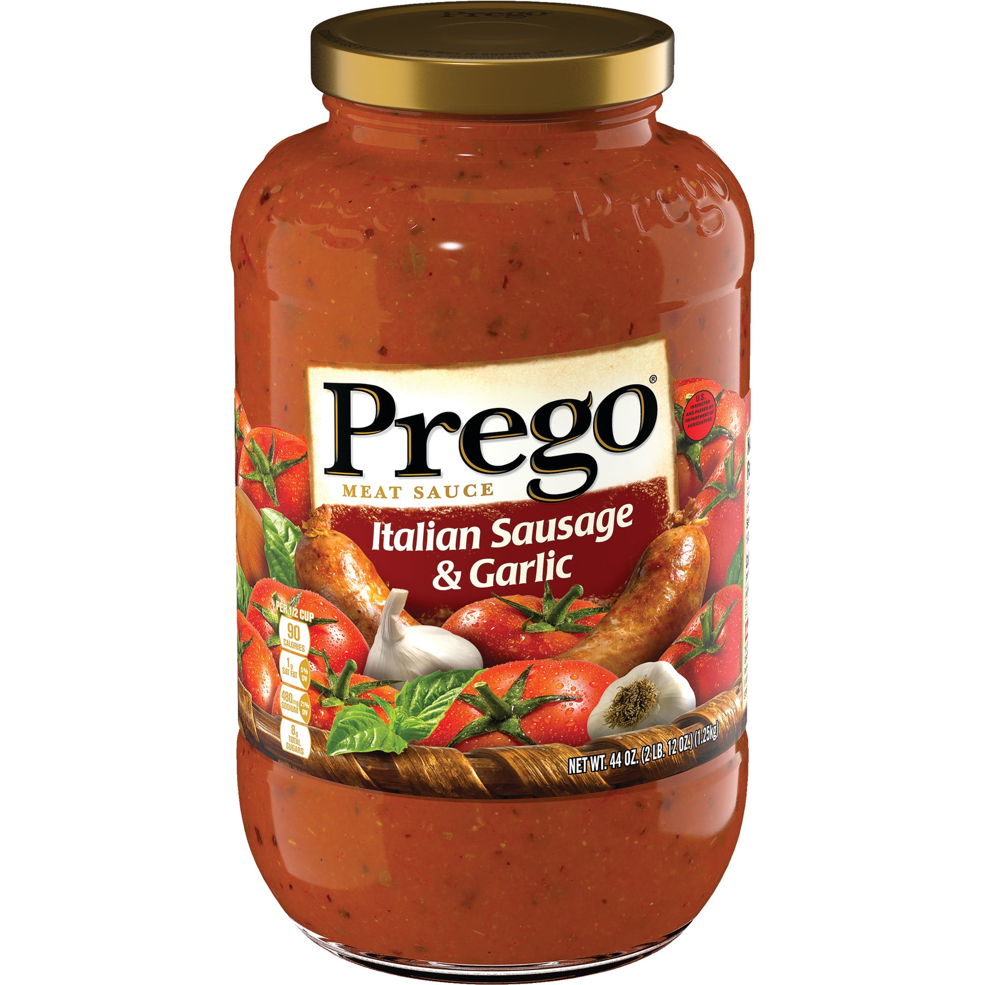 Prego Pasta Sauce, Tomato Sauce with Italian Sausage & Garlic, 44 Ounce ...