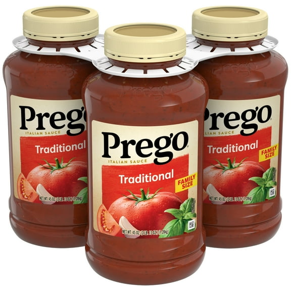 Prego Traditional Pasta Sauce, 45 oz Jar (Pack of 3)