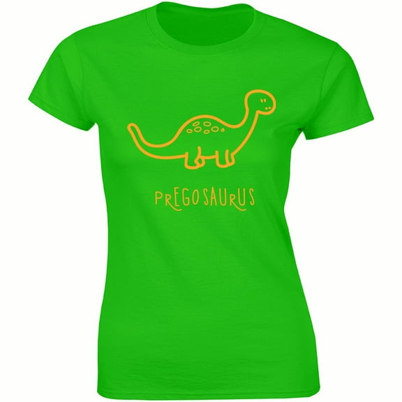 Pregosaurus Funny Maternity Pregnancy Dinosaur Green Boy Women's Tee Shirt