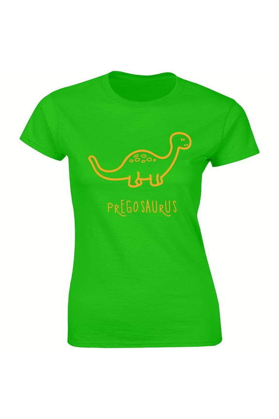 Pregosaurus Funny Maternity Pregnancy Dinosaur Green Boy Women's Tee Shirt