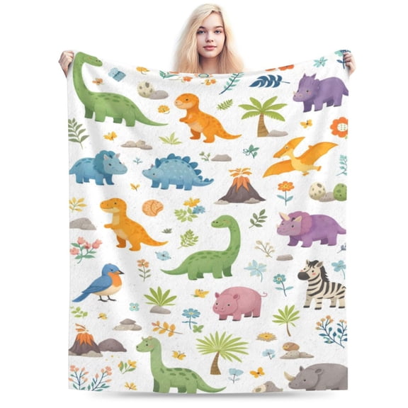 Prehistoric Animal Blanket Soft Lightweight for Couch Sofa Bed Home Decor Gift 50x40