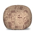thumbnail image 1 of Prehistoric Art Storage Toy Bag Chair, Rhythmic Ethnic Tribal Pattern of Triangle and Zigzag Motifs in Earth Tones, Stuffed Animal Organizer Washable Bag, Large Size, Ecru Brown, by Ambesonne, 1 of 3