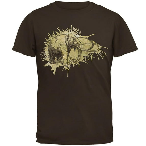 Prehistoric Beasts Wooly Mammoth Mens T Shirt Brown 3X-LG
