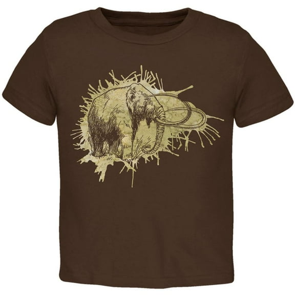 Prehistoric Beasts Wooly Mammoth Toddler T Shirt Brown 4T