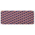 thumbnail image 1 of Prehistoric Country Kitchen Mat, Patriotic Star Pattern in Diagonal Stripes National Theme Print, Plush Decorative Kitchen Mat with Non Slip Backing, 47" X 19", Navy Coral Cream, by Ambesonne, 1 of 1