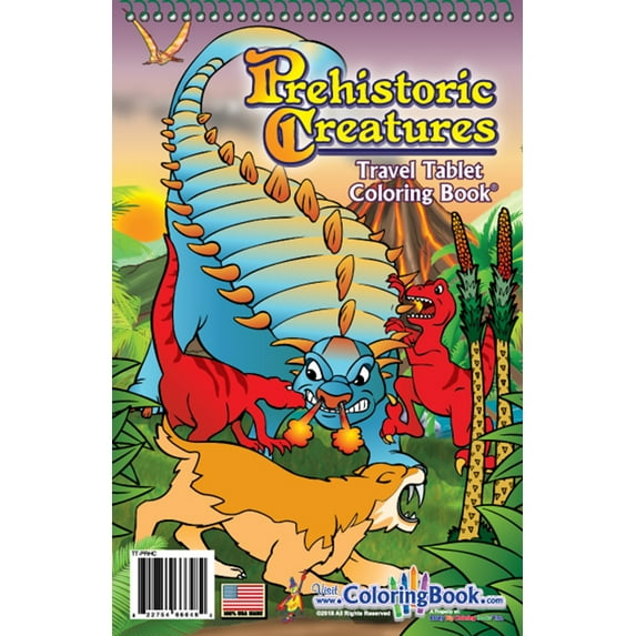 Prehistoric Creatures Travel Tablet Coloring Book (5.5"x8.5")