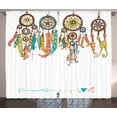 thumbnail image 1 of Ambesonne Prehistoric Curtains 2 Panel Set, Boho Dreamcatchers, 108" x 90", Multicolor, 1 of 2