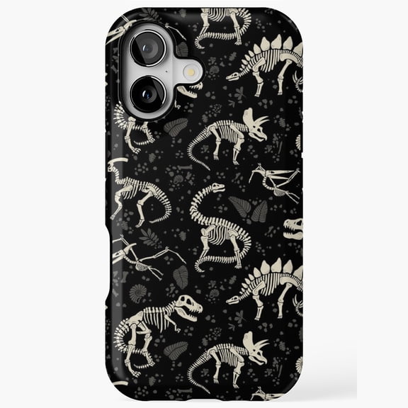 Prehistoric Dinosaur Fossils Bones Pattern Adventure Graphic Phone Case 17 16 15 14 13 12 11 Pro Max