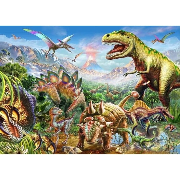 Prehistoric Dinosuars Edible Image Icing Cake Topper for Quarter Sheet Cake, by TNCT