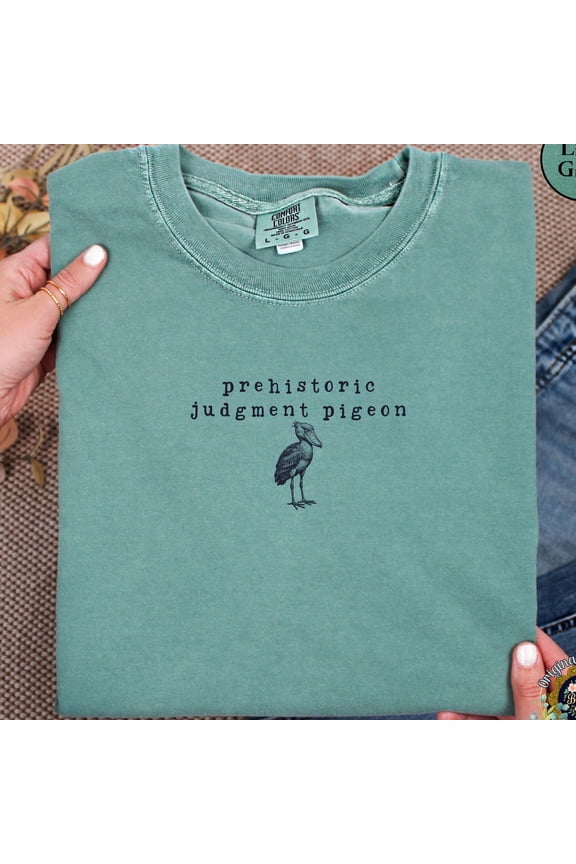 Prehistoric Judgment Pigeon Shirt Shoebill Meme Tee Sarcastic Humor Tshirt Weirdcore Dark