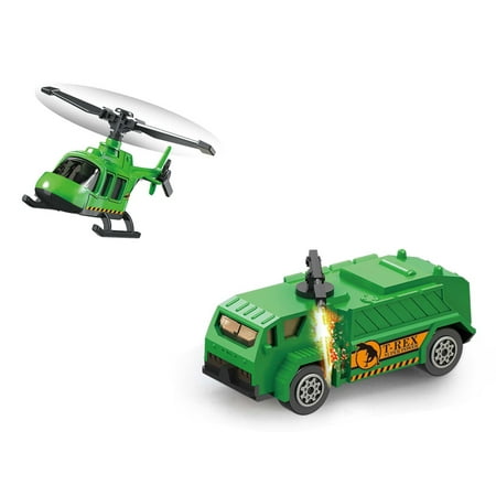 Prehistoric Past Dinosaur Storage Carrier, Includes Dinosaur and Cars - Green