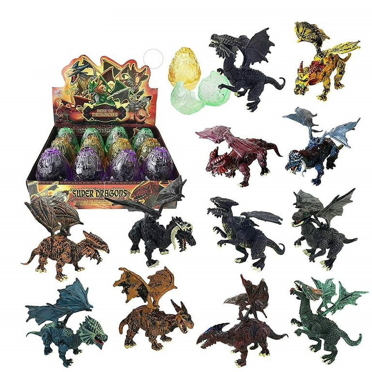 USToyOutlet Dragon Figurine Puzzles - 3D Dragons - 12 Eggs