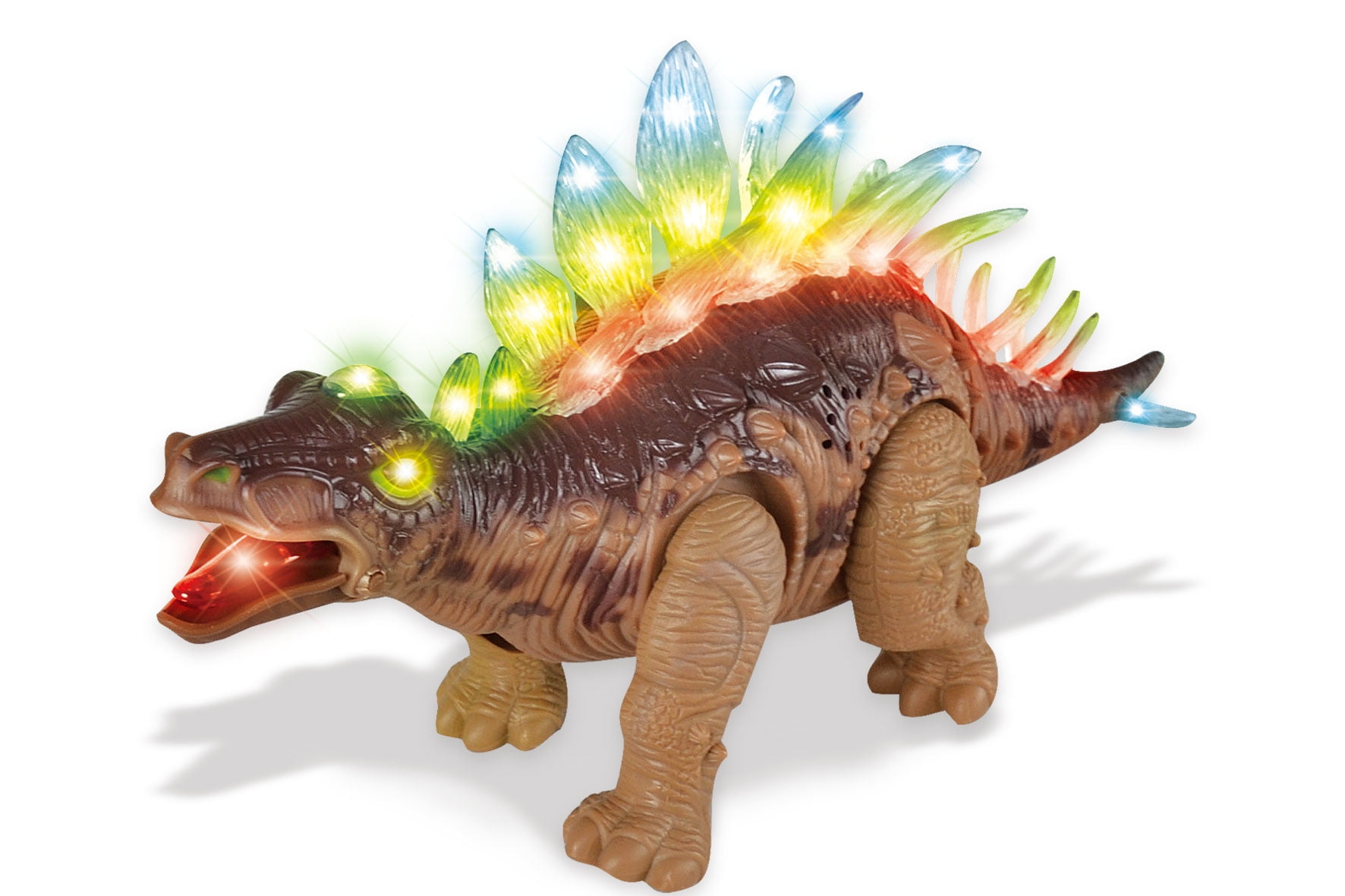 Prehistoric Past Stegosaurus Dinosaur With Lights And Sounds - Brown