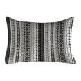 thumbnail image 1 of Prehistoric Quilted Pillowcover, Black and White Tribal Motifs Pattern Native Geometric Borders Design, Standard King Size Accent Pillow Cover for Bedroom, 36" x 20", Black White, by Ambesonne, 1 of 2