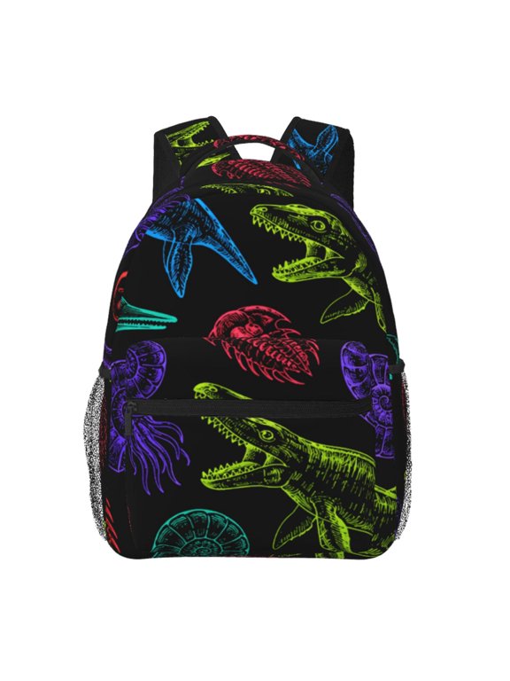 Prehistoric Sea Creatures Doodle Laptop Backpack Travel Rucksack for Teens Adults, Fits 15-inch Notebook