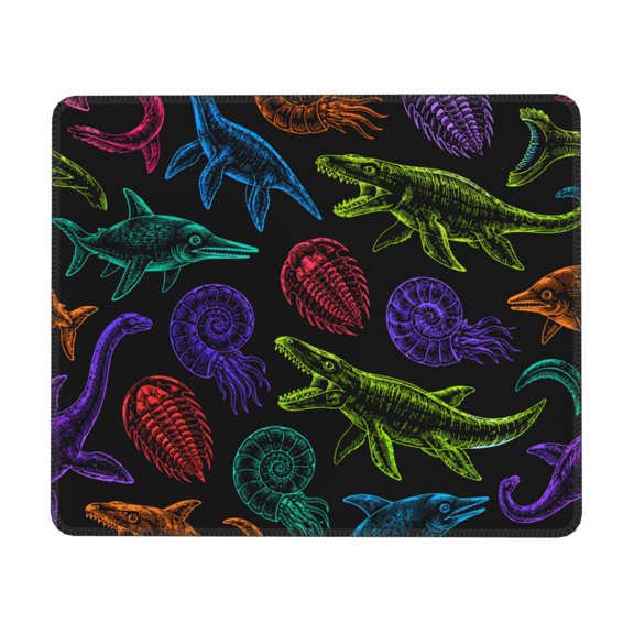 Prehistoric Sea Creatures Doodle Mouse Pad Non-Slip Rubber Gaming Mousepad Rectangle for Computers Laptop 7 x 8.6 in