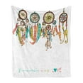 thumbnail image 1 of Prehistoric Soft Flannel Fleece Throw Blanket, Colorful Dreamcatchers Design Elements Print, Cozy Plush for Indoor and Outdoor Use, 50" x 70", Multicolor, by Ambesonne, 1 of 5