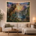 thumbnail image 1 of Prehistoric Sunset with Main Detailed Tyrannosaurus, Mystical Fantasy for Space Lovers, Wall Decor, Thanksgiving Hostess Gift, Tapestry Wall Hanging for Dorm and Living Room, 1 of 7