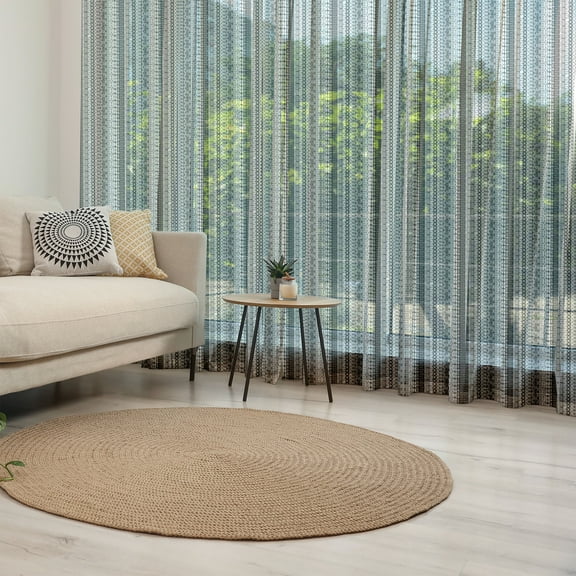 Prehistoric Tulle Curtains with Rod Pocket, Black and White Tribal Motifs Pattern Native Geometric Borders Design, Sheer Drape for Wedding Party 2 Panels, 7 Sizes, Black White, by Ambesonne