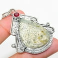 thumbnail image 1 of Natural Prehnite, Garnet Gemstone 925 Sterling Silver Gift Pendant 2.44", 1 of 1