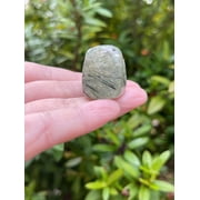 Prehnite with Rutile Tumbled Stones, Polished Natural Prehnite with Rutile Gemstone, Prehnite with Rutile Healing Crystals Prehnite with Rutile, 0.25 Pound