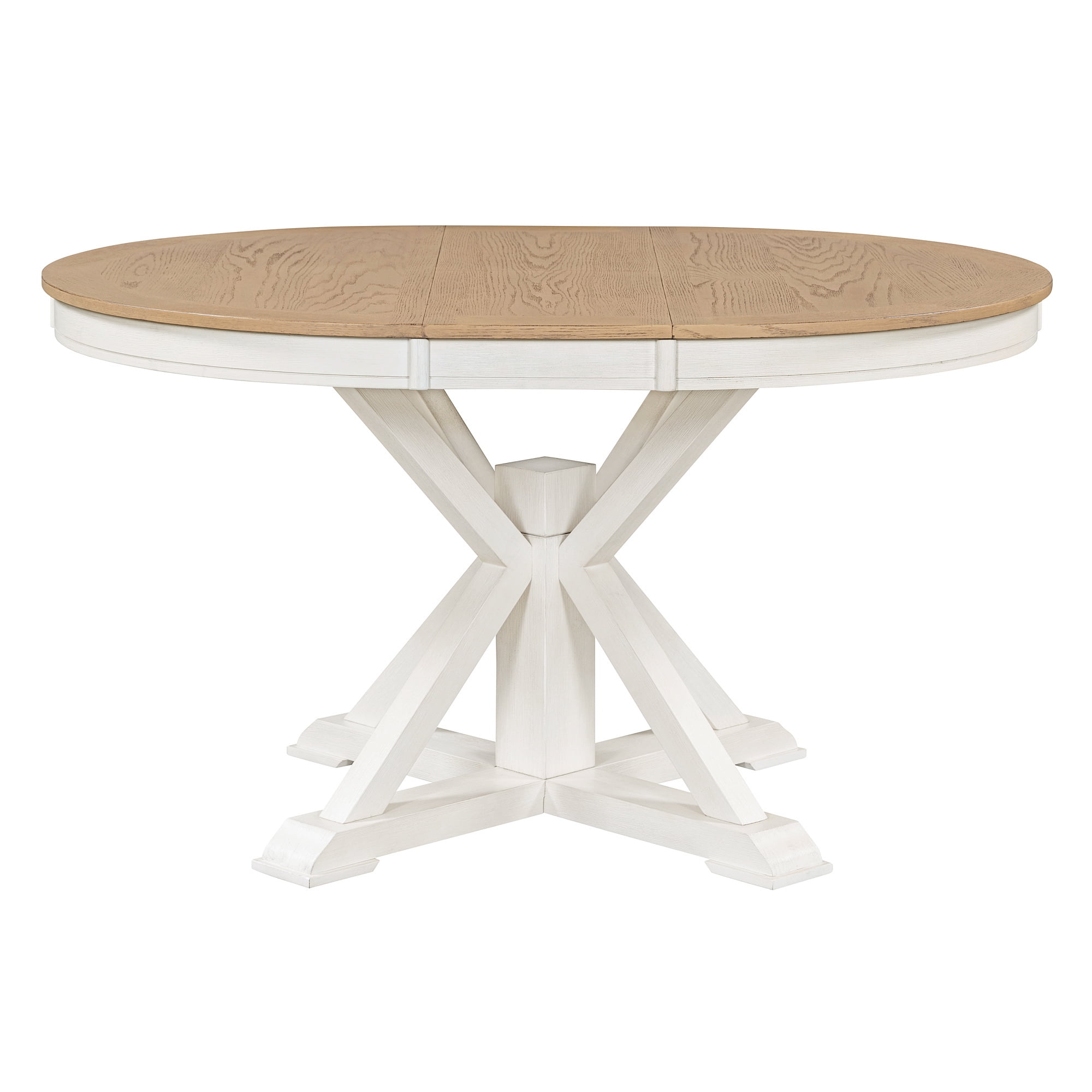 Prehome Round Extendable Dining Table for 4, Modern Wood Kitchen Table ...