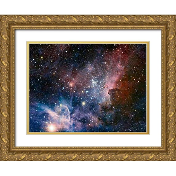 Preibisch, T. 14x12 Gold Ornate Wood Framed with Double Matting Museum Art Print Titled - Carina Nebula Infrared from HAWK-I