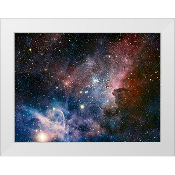 Preibisch, T. 32x25 White Modern Wood Framed Museum Art Print Titled - Carina Nebula Infrared from HAWK-I