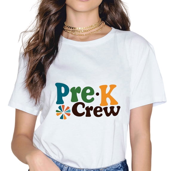Prek Grew Letter print short sleeve white t-shirt for men and women.