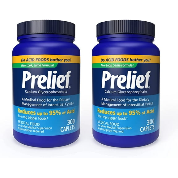Prelief Acid Reducer Caplets Dietary Supplement, 300 Count (Pack of 2)