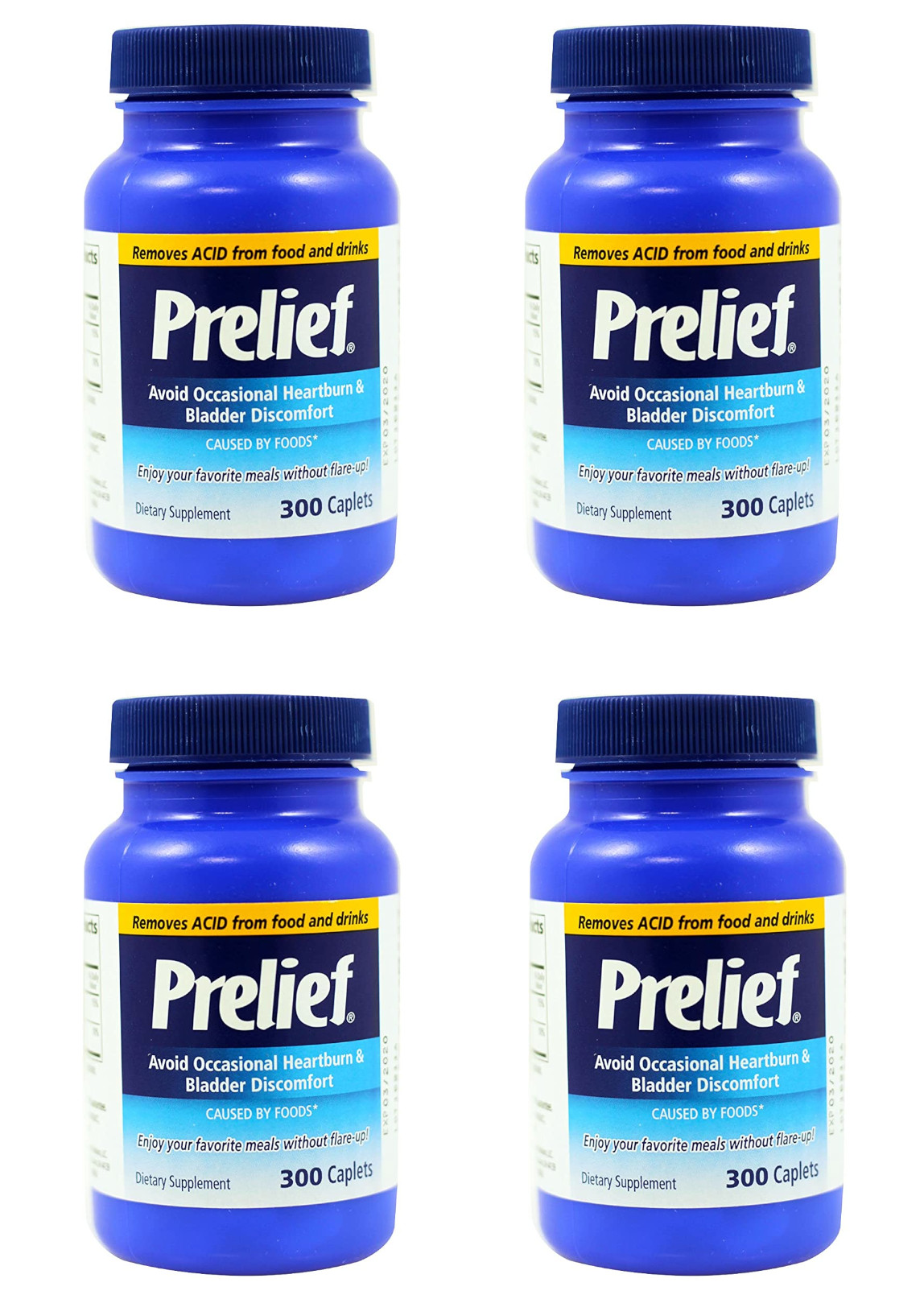 Prelief Acid Reducer Dietary Supplement Caplets 300 Ea Pack Of 4 