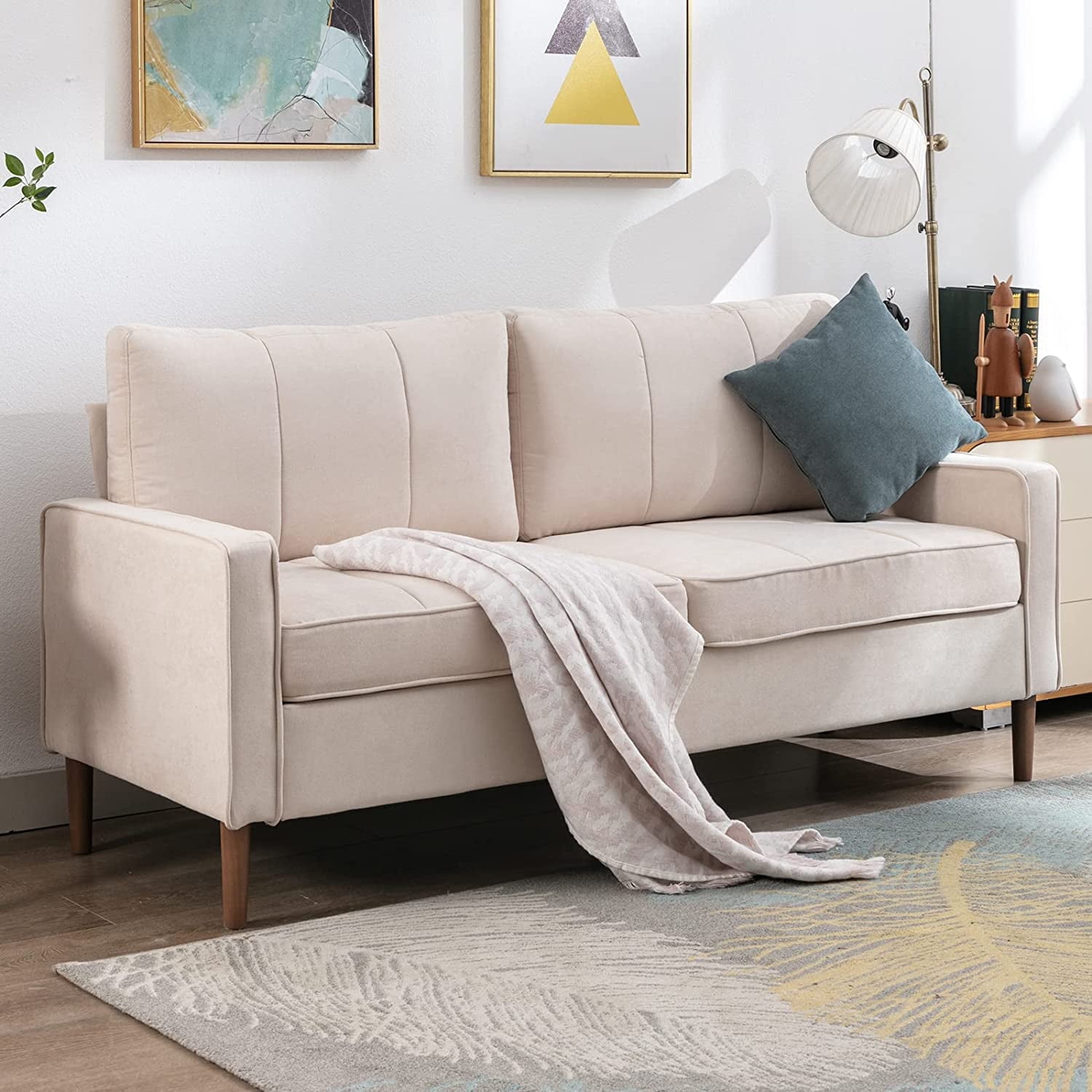 Prelife 68"W Loveseat Sofa, Mid Century Love Seat Couches for Living ...