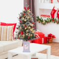thumbnail image 1 of Prelit Artificial Christmas Trees with Two-Color Lights & Clusters Red Berry for Holiday Decor, Artificial Potted Xmas Tree with Lighting Modes, 1 of 7