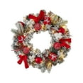thumbnail image 1 of Prelit Artificial Christmas Wreath with Ornaments Decorative Bows and Pine Needles for Indoor Outdoor Holiday Decor Front Door Wall Window Fireplace, 1 of 7