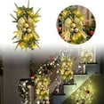 thumbnail image 1 of Prelit Christmas Stairs Swag with LED Lights,Cordless Artificial Teardrop Swag Garland with Pine Cones Ball Ornaments for Staircase Front Door Window Wall Hanging Indoor Outdoor Xmas Decor, 1 of 6