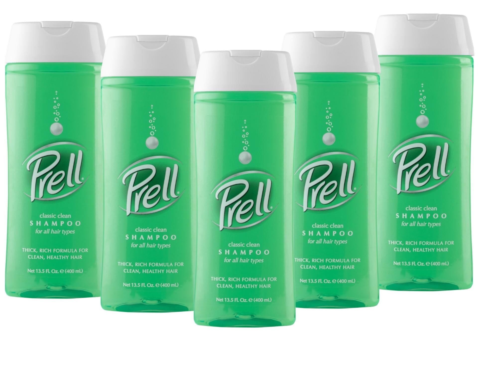 Prell Classic Clean Shampoo Thick Rich Formula All Hair Type 13.5oz, - 5 Pack