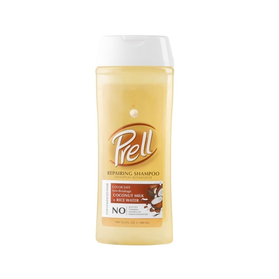 Prell Coconut Milk and Rice Water Repairing Shampoo, Color Safe, Anti-Breakage, 13.5 fl oz