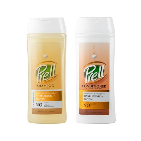 Prell Hyaluronic + Biotin Moisturizes & Strengthens Shampoo & Conditioner for All Hair Types 13.5 fl.oz