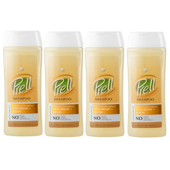 Prell Hyaluronic + Biotin Moisturizes & Strengthens Shampoo for All Hair Types 13.5 fl.oz - 4 Pack